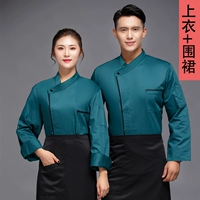 Зеленый топ + фартук