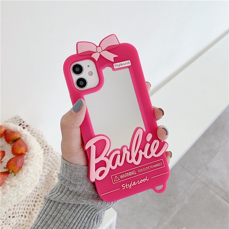 Korean Barbie butterfly knot mirror applicable iPhone13 apple 12 phone protection shell 11 goddess Fan x new 12promax advanced sensation xr tide 7 soft 8plus silicone gel