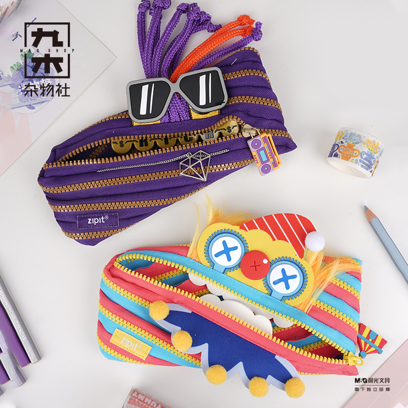 Nine Wood Debris Society Limited ZIPIT Chen Nomonster Necklace Bag Clown Pen Bag Large Capacity Containing Writing Case Children Presents