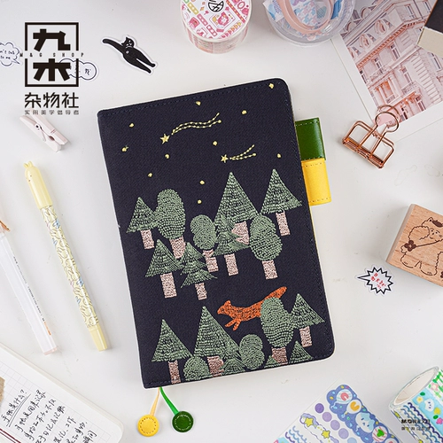 Карманный блокнот, изысканный ноутбук для школьников, лиса, енот, с вышивкой, креативный подарок
