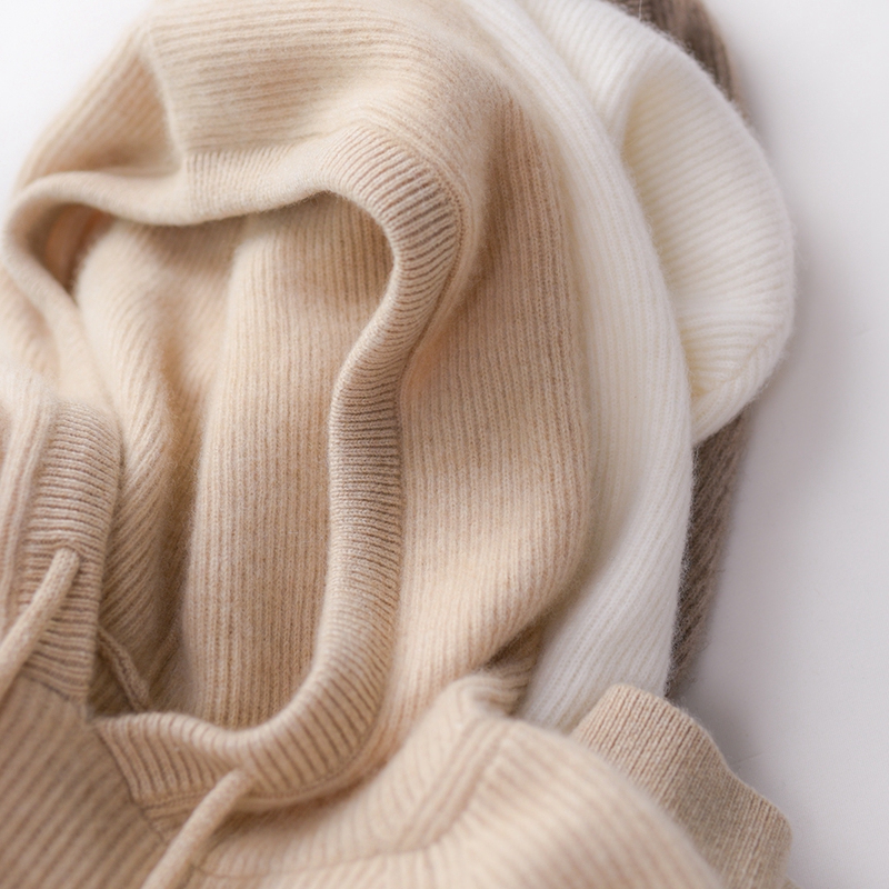Trendy Hooded Knit Sweater for Women, Loose Pullover Top for Autumn and Winter, Yangzi Yarn Wool Sweatshirt, Knitted Base Layer with Hood