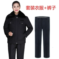 Женское хлопковое пальто + зимние брюки + аксессуары