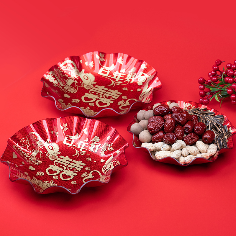 Marriage with wedding plastic acrylic fruit plastic red festival household clockmelon dried fruit fruit sweet disk