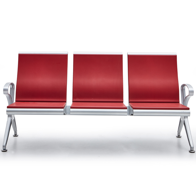 Self-tying leather row chair trio of bank airport chair hospital waiting for joint waiting car polyurethane