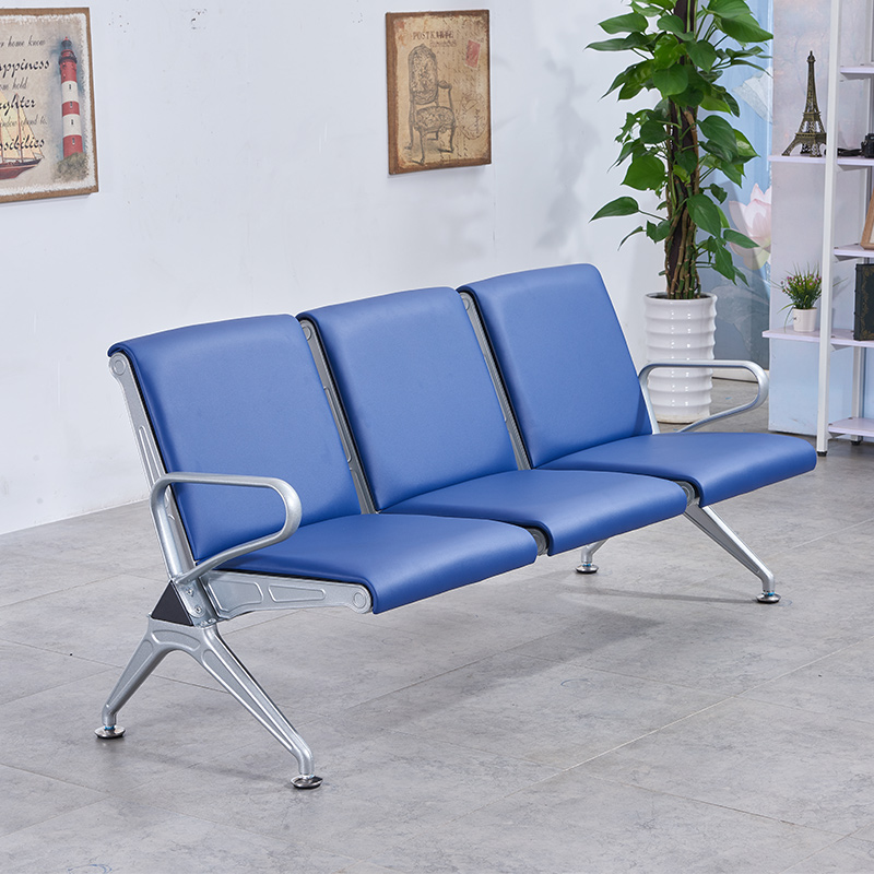 Airport chair three-person waiting chair infusion chair full padded seat stainless steel row chair rest chair waiting chair row chair