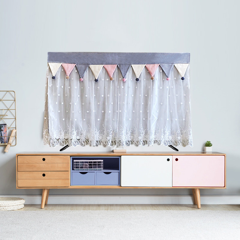 High-grade Nordic TV cover lace TV cover Modern minimalist TV dust cover 65 TV cover cover cloth 75 inches