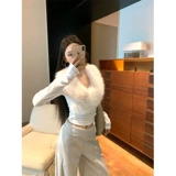 Ретро цветной весенний лонгслив, приталенный корсет