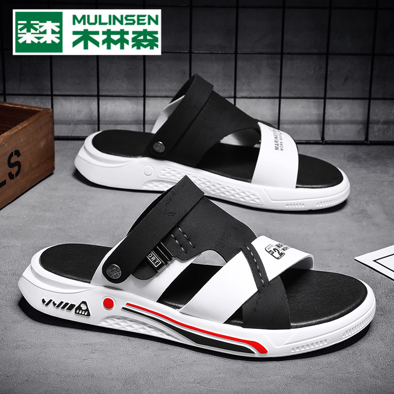 Wood Linson Men Sandals Sandals Men's Summer Casual Outwear For Dual Purpose Driving Slippers Genuine Leather Beach Shoes Soft Bottom Stink