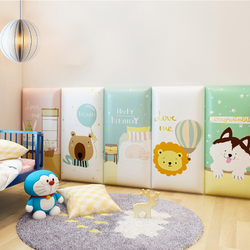 Children's room anti-collision soft package wall stickers tatami headboard self-adhesive backrest wall bed circumference baby cartoon wall mat