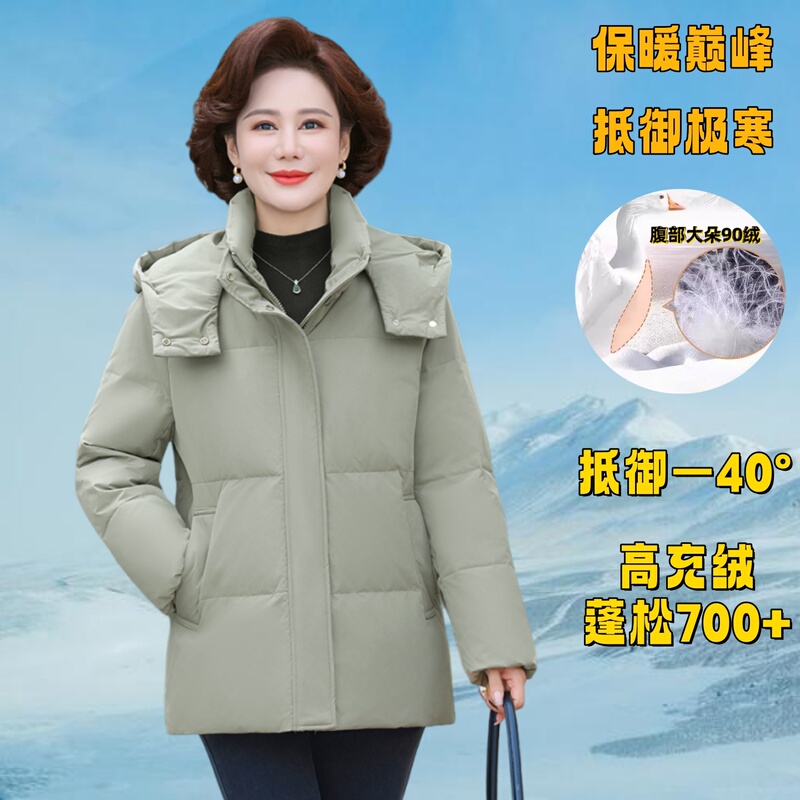 Brand down Jacket for Women, High-End White Goose Down, 2025 New Winter Thickened and Warm, Short Style for Middle-Aged and Elderly Women, Mom's Coat Brand down Jacket for Women, High-End White Goose Down, 2025 New Winter Thickened and Warm, Short Style for Middle-Aged and Elderly Women, Mom's Coat