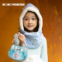Korean momofriends hat scarf one child two-piece set of boys and girls Frozen hat scarf