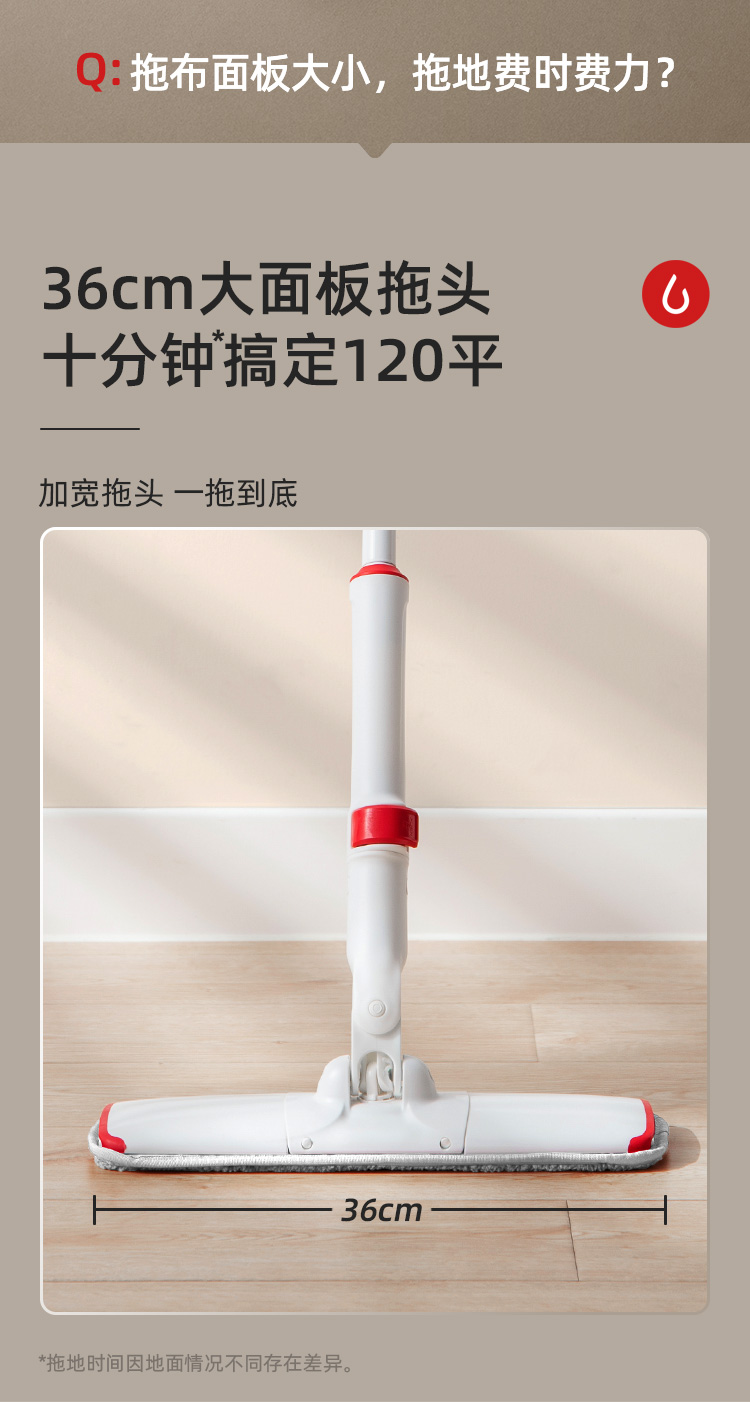 宜洁 专利懒人免手洗 平板拖把 图5
