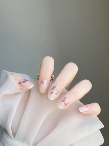 Милая клубника, водонепроницаемая модная наклейка, наклейки для ногтей, съемные накладные ногти, долговременный эффект, готовый продукт, популярно в интернете