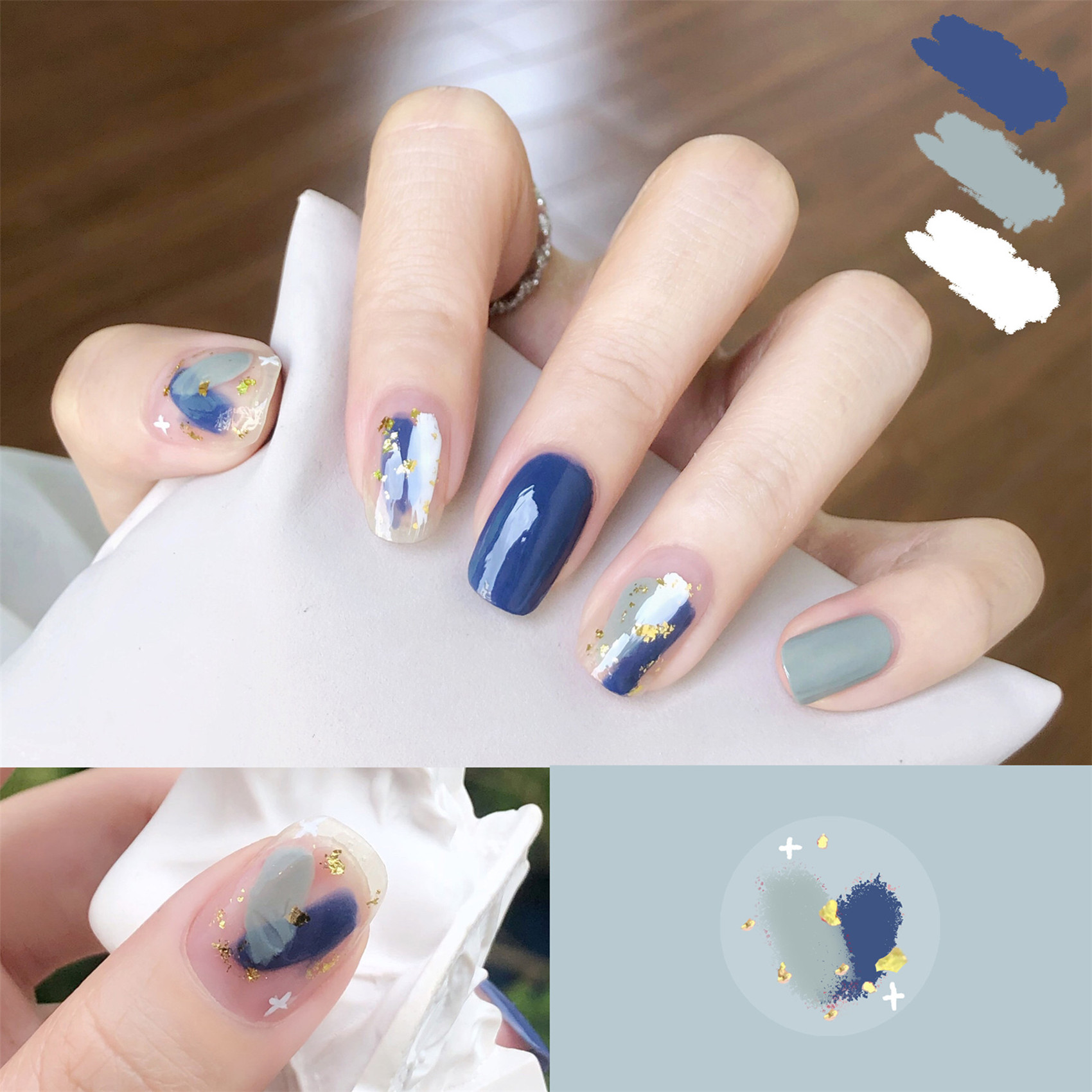 (Baroque) Nail Patch Removal 3d Waterproof Durable Nail Patch Wearing Nail Finished Sticker ins Full Sticker