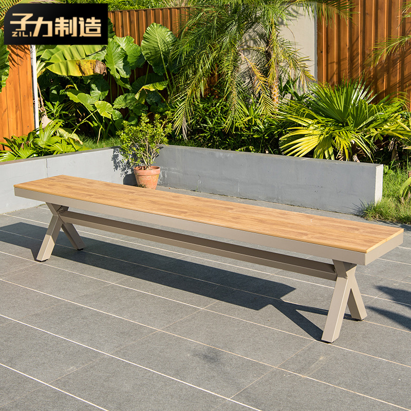 Zili ngoài trời nhựa gỗ băng ghế dự bị ngoài trời băng ghế sân giải trí ghế nhựa gỗ sắt ghế đẩu không tay