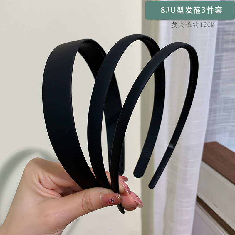 images 9:Smolted black hair hoop In summer, wear a hair card and shredded hair to organize the artifact with tooth pressing hair and decorate the face hoop
