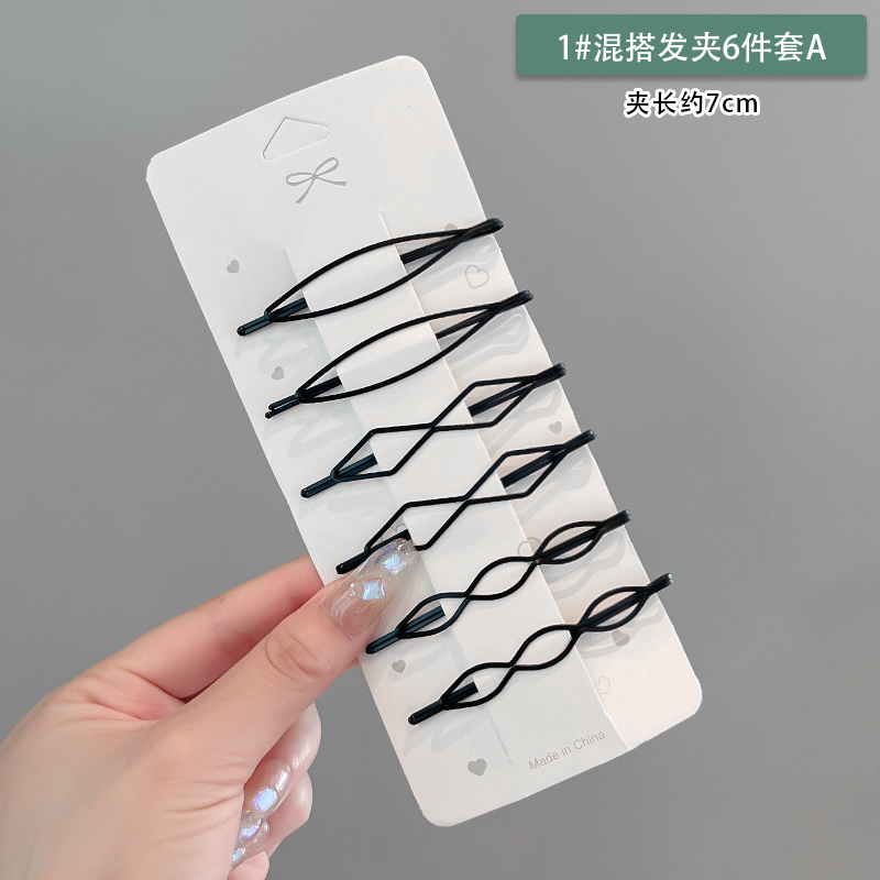 images 1:Black hairpin female summer side with a clip of broken hair clip and a scarless hair card top clip