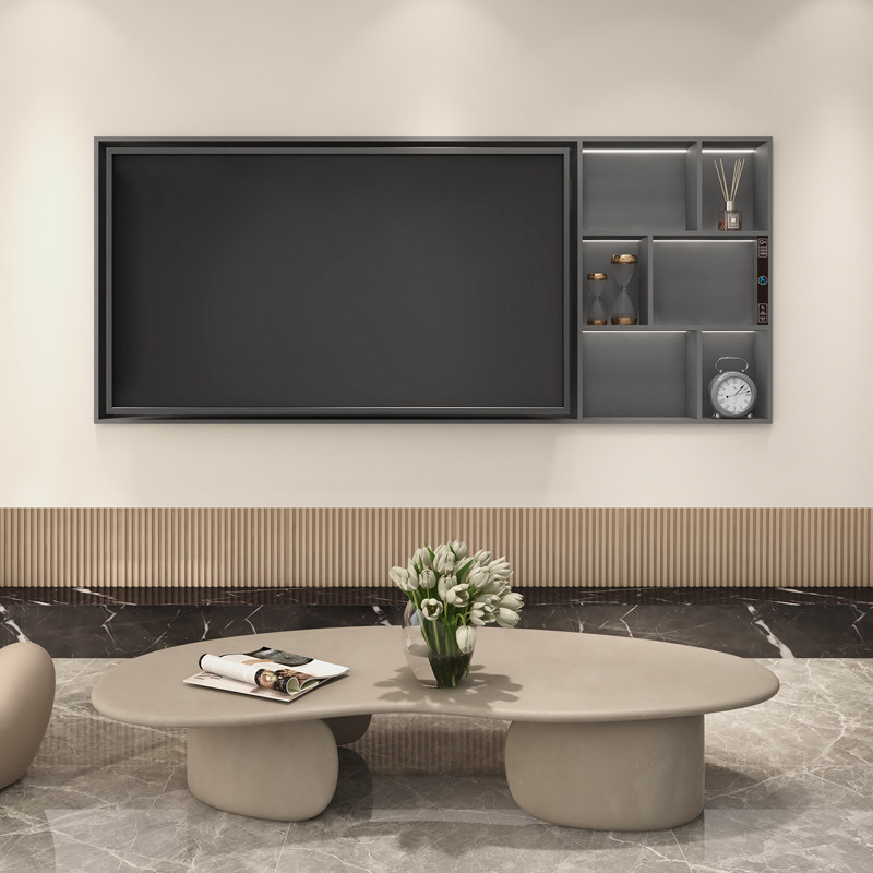 TV Metal Wall Niches Niche internal embedded with lamp mesh Red steel sheet Background wall Decorative Shelve Matt Customize 