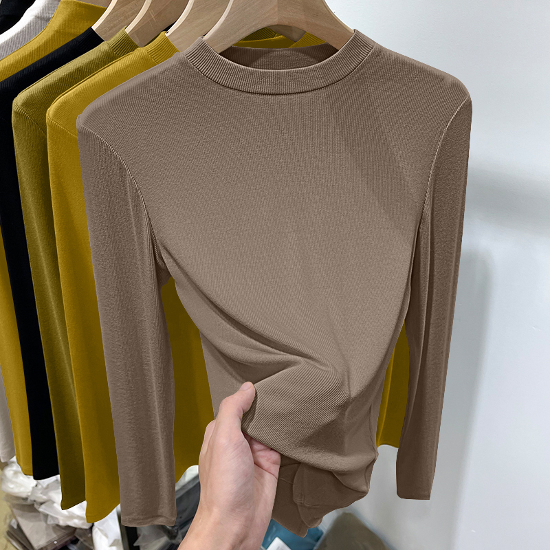Half-Turtleneck Base Layer Shirt for Women, Suitable for Layering in Spring and Autumn 2026, New Style for Outerwear, Mid-Neck, High-End Feel, Tummy-Covering Long-Sleeve Top Half-Turtleneck Base Layer Shirt for Women, Suitable for Layering in Spring and Autumn 2026, New Style for Outerwear, Mid-Neck, High-End Feel, Tummy-Covering Long-Sleeve Top