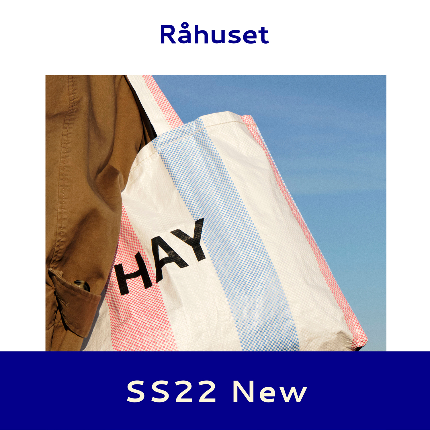 Rahuset) Hay color candy stripe environmental anti-shopping bag Candy Nordic Denmark authorized