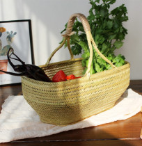 Handmade bamboo basket Household rattan woven bamboo products portable vegetable basket Egg basket Fruit basket Snack storage basket kitchen