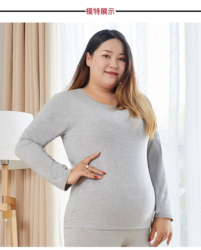 XL cotton quần áo mùa thu màu đen nữ mẹ một mảnh trên cùng áo dài tay áo lót mùa xuân và mùa thu áo len dưới rộng rãi - Áo ấm