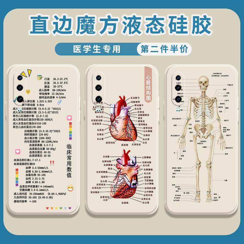 Medical class mobile phone protection shell suitable for medical students p30pro in Huawei p30 drug name special medical doctor nurse clinical numerical magic square liquid silicone square lens straight edge full-package soft ultra-thin cover