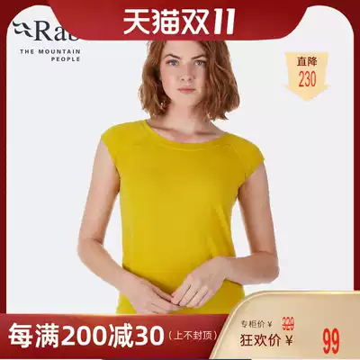 RAB ruipo Crimp ladies outdoor quick-drying T-shirt casual sports elastic sleeveless short sleeve 105g QBU-60