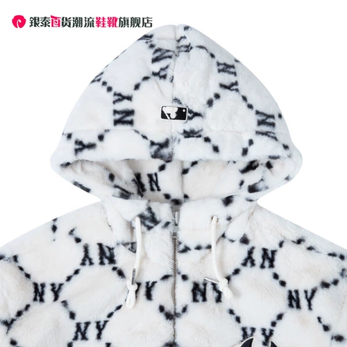 MLB, белая осенняя куртка подходит для мужчин и женщин, комплект для отдыха с молнией, оверсайз