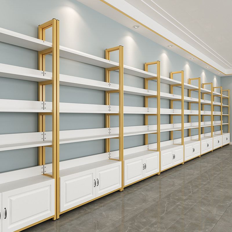 Commercial display cabinet Nail art rack Beauty salon shelf Cosmetics display rack Mother and baby shop Pet shop shelf Gold