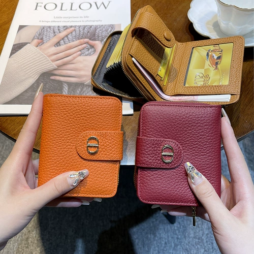 Картхолдер, бумажник, короткая вместительная и большая сумка через плечо, из натуральной кожи