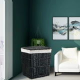 Корзина с грязной одеждой с крышкой, семейная крупная корзина для хранения соломенной корзины Hot Pot Shop Floor -Корзина для одежды в северной