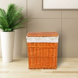 Корзина с грязной одеждой с крышкой, семейная крупная корзина для хранения соломенной корзины Hot Pot Shop Floor -Корзина для одежды в северной