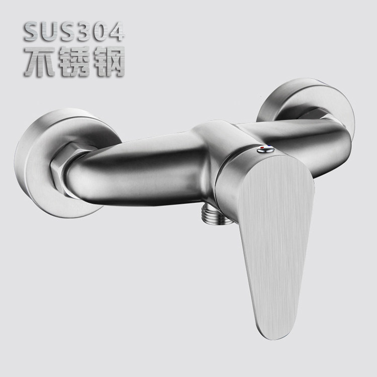 304 stainless steel mixing valve wall-mounted hot and cold switch thickened main body lifting rod pressurized shower shower set