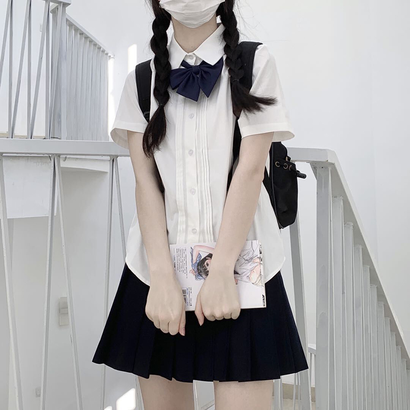 Pizza JK Original Uniform Uniform Costume Basic Black and White Top Needs Men and Women Shirts Short Sleeves