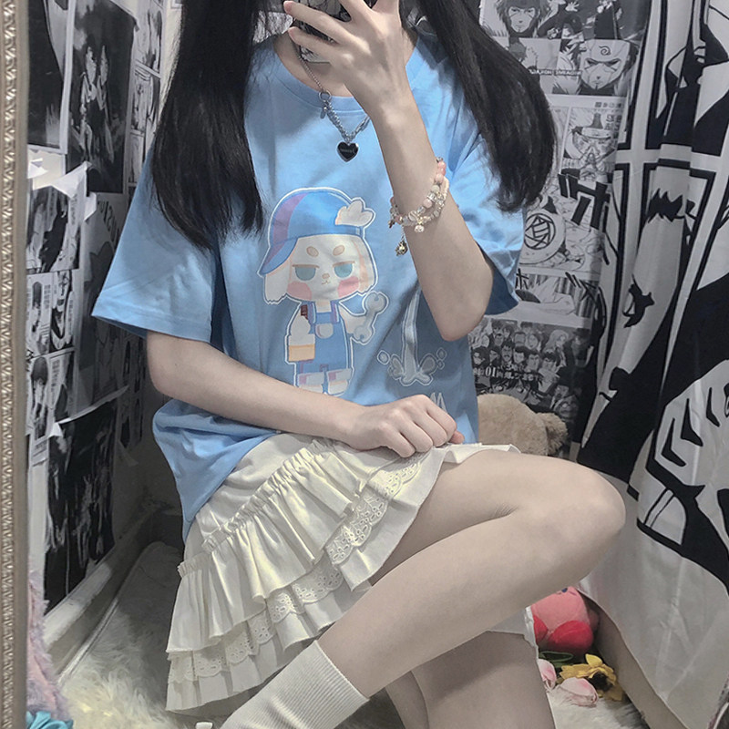 Maruzi sauce JK uniforms original) plumber) new loose short sleeve blouses casual dog printed t-shirt female summer