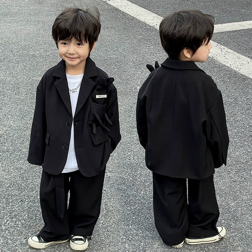 Осенний костюм мальчика цветочника, детский пиджак классического кроя, в западном стиле, для подиума