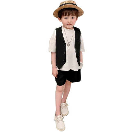 Летний костюм мальчика цветочника, пиджак классического кроя для отдыха, наряд для музыкальных выступлений, в британском стиле, в западном стиле