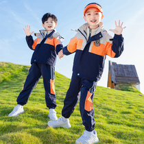 2022 New elementary school uniform 3 - in - one childrens suit three - piece kindergarten suit in autumn and winter clothing