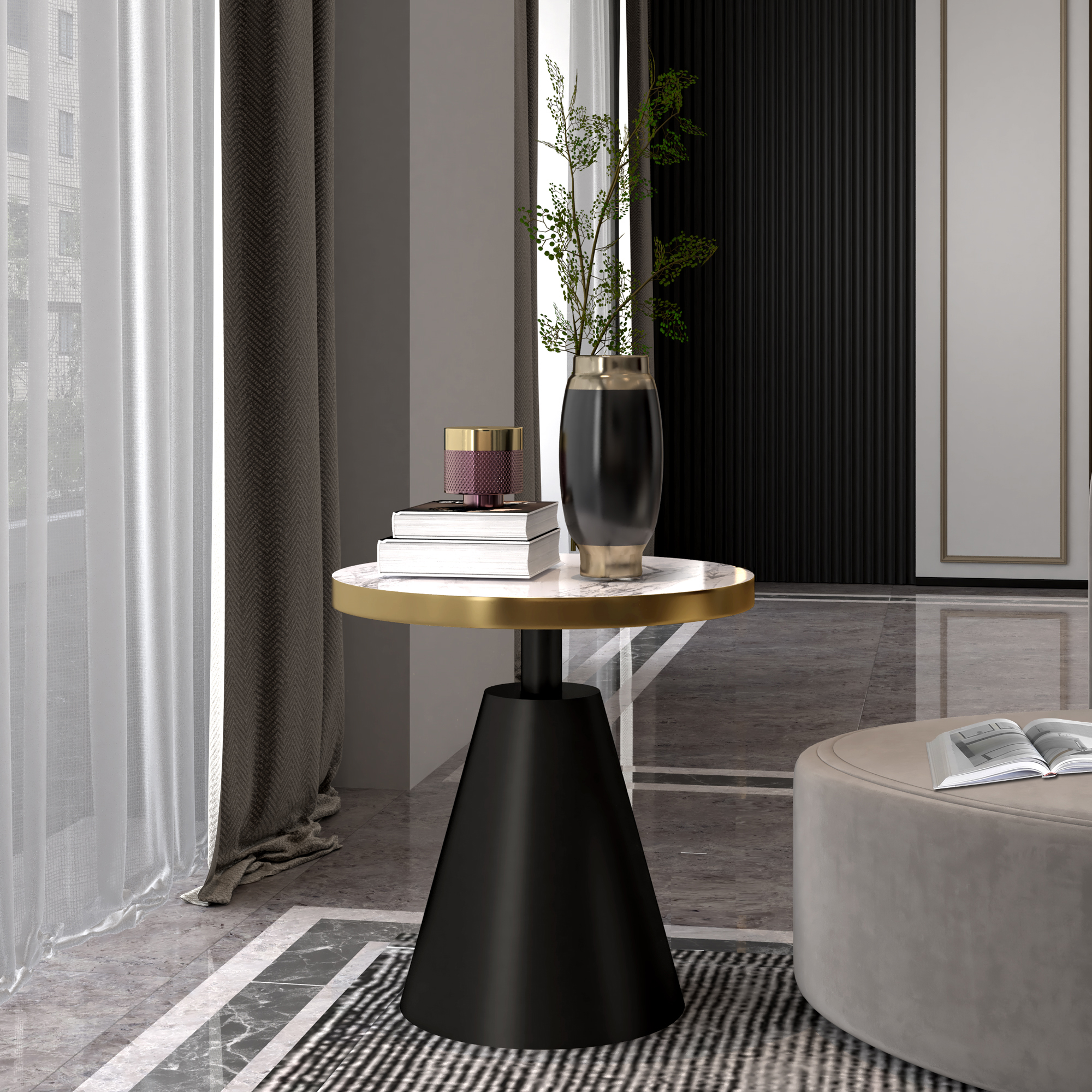 Light and luxurious rock plate Living room sofa edge a few corners a few briefs Balcony Small Table Small Tea Table Bedroom Mini Bedside Table