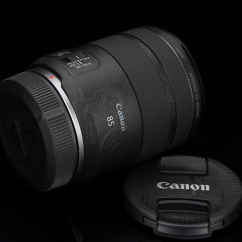 Apply Canon RF85 F2 STM sticker camera lens protective film carbon fiber adhesive film frosted MACRO patch leather