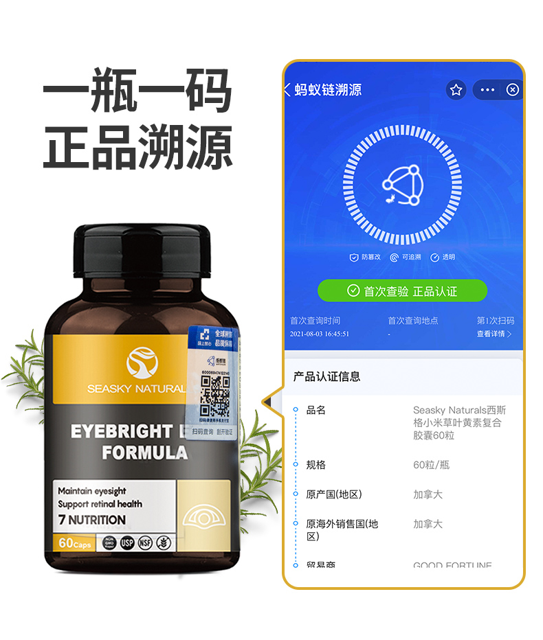 加拿大进口 SN 小米草复合配方 叶黄素胶囊 60粒 保护视力 图2