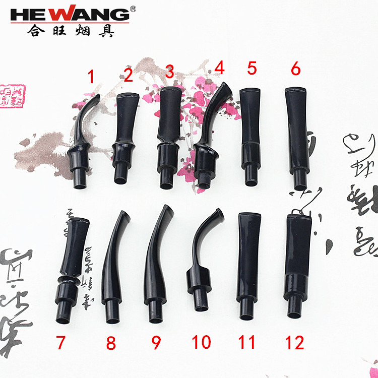 Hewang pipe cigarette holder 9mm flue acrylic old-fashioned cigarette holder accessories pipe mouth handle biting curved bucket