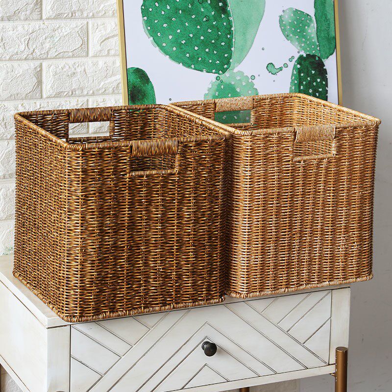 Square storage box 30cm plastic rattan overall cabinet storage basket cloakroom cabinet storage basket TV cabinet