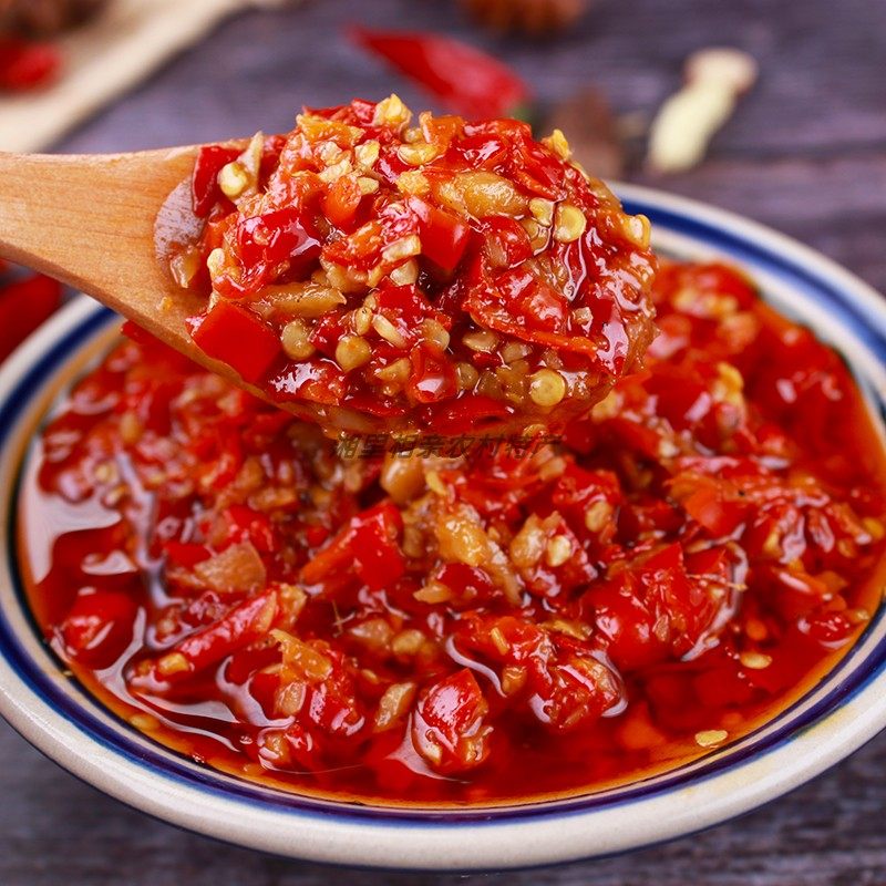 Hunan's spicy mixed rice with mixed pasta sauce red oil chili sauce farmhouse homemade chopped pretzels superspicy Spicy Garlic Sauce for the next meal-Taobao