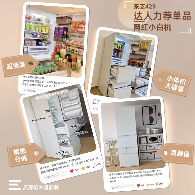 东芝GR-RM429WE-PG2B3冰箱图片