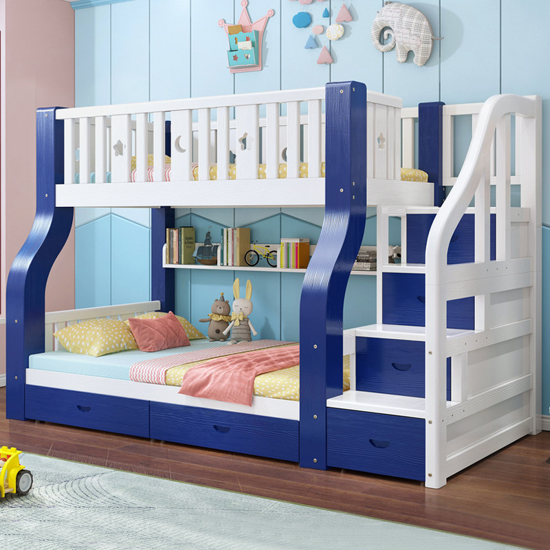Bunk bed Bunk bed Home multifunctional bed All solid wood high and low bed Adult bunk wood bed sub-mother bed