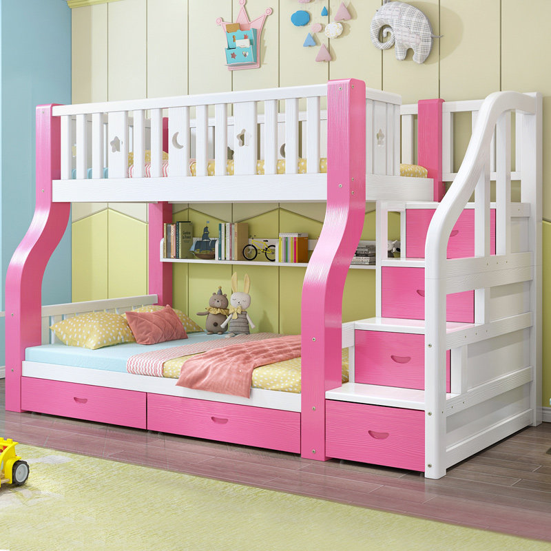 All solid wood bunk bed bunk bed multifunctional combination high and low bed two-story mother bed under the wooden bed bed bed