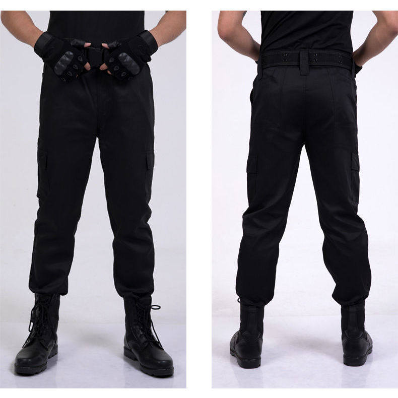 Security pants men's black thickened and fattened wear-resistant combat pants security overalls pants winter security training pants