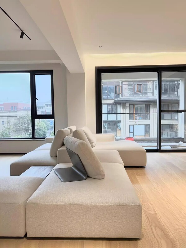 Italian Minimalist Double-Sided Back-To-Back Tofu Modular Sofa, Modern Light Luxury Horizontal Hall Large Flat Square Sofa Italian Minimalist Double-Sided Back-To-Back Tofu Modular Sofa, Modern Light Luxury Horizontal Hall Large Flat Square Sofa